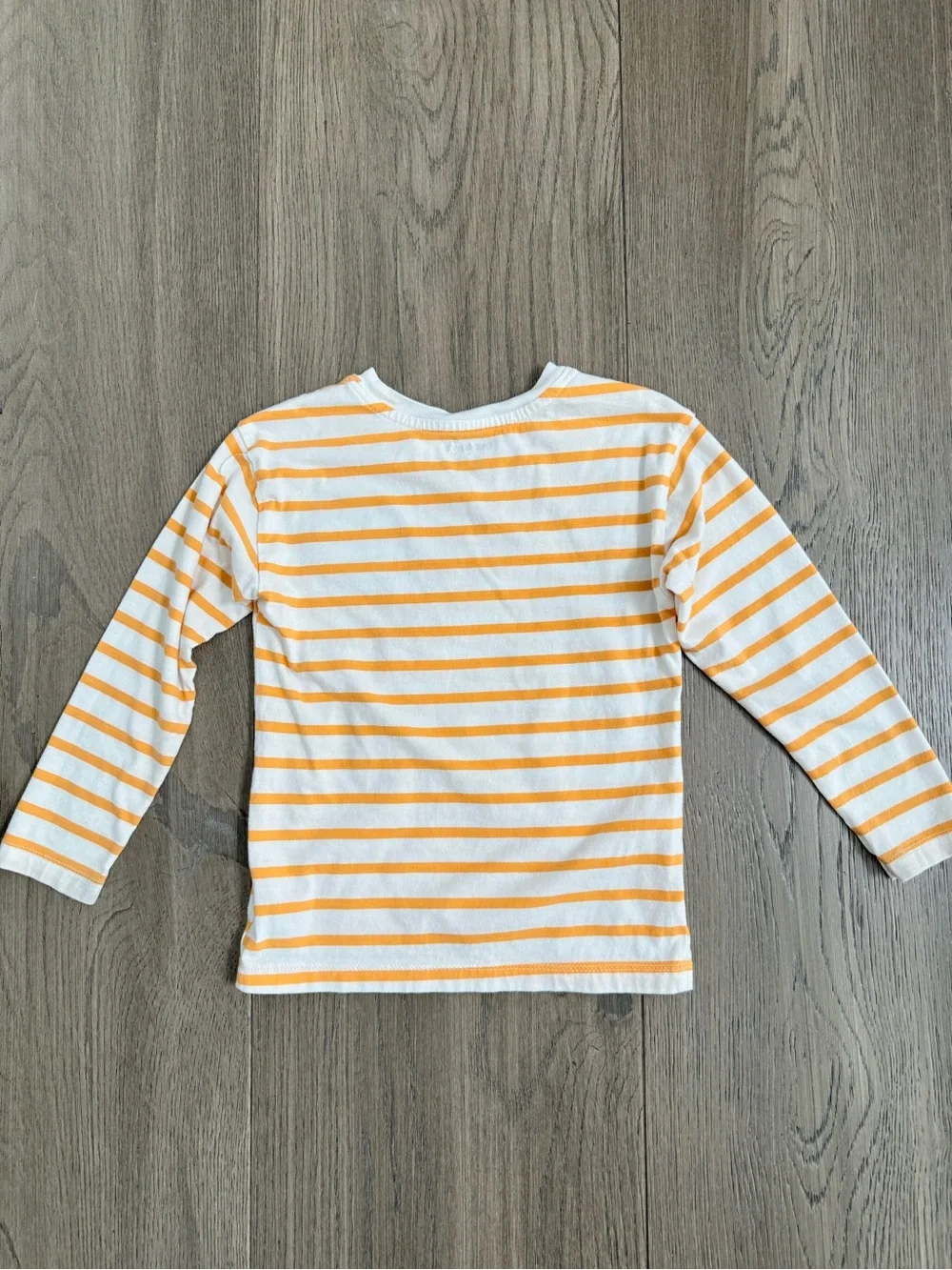 Old Navy Jack-O-Lantern Halloween Pumpkin Orange White Stripe Long Sleeve Tee